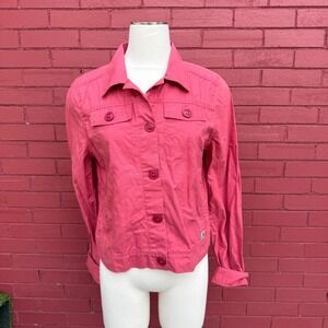Carhartt For Women Jacket Size Medium  Pink‎ Button Front Utility Cottage Preppy